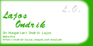 lajos ondrik business card